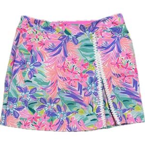 Lilly Pulitzer Luxletic Skort Womens Size 14 Pink Floral Golf Tennis Skirt